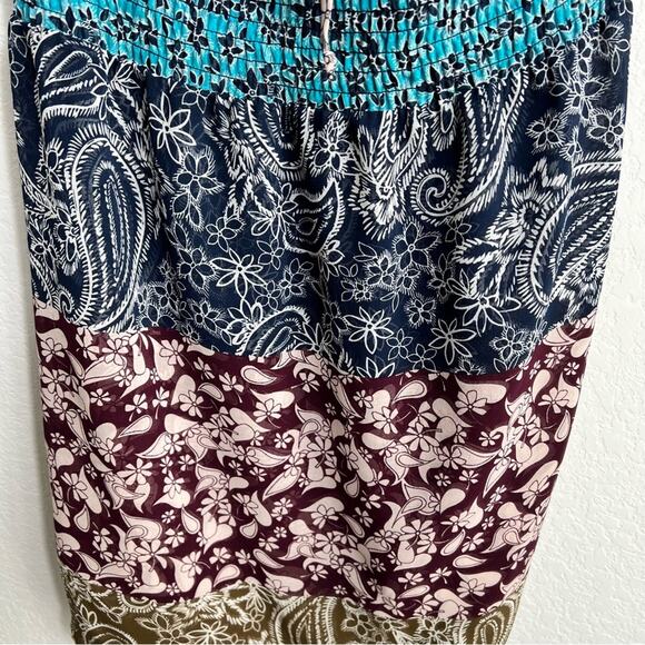 Cabi Dani Paisley Patchwork Shirred Chiffon Women Dress Size Small - Picture 6 of 8